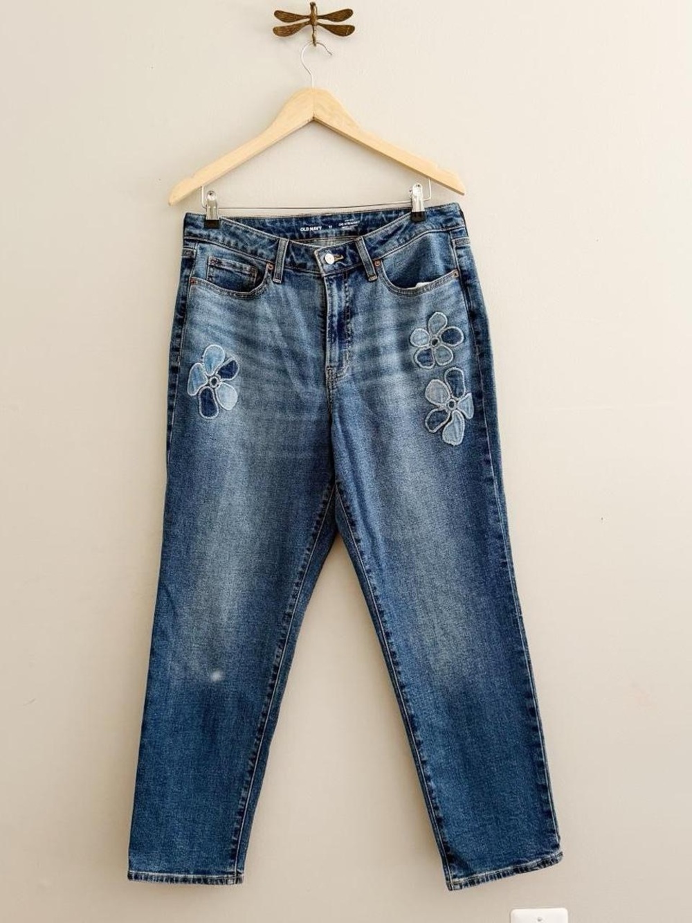 Old Navy High-Rise OG Straight Flower Power Jeans size 12 women’s